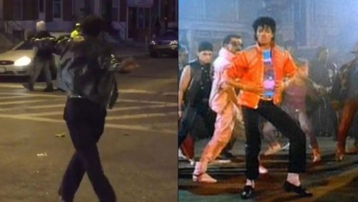 Michael Jackson Impersonator Lightens Up Baltimore Riots