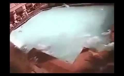 Nepal Earthquake 2015 – Original CCTV Footage of Swimming Pool