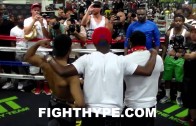 ADRIEN BRONER TRADES WORDS WITH TEAM PORTER DURING WORKOUT; FLOYD MAYWEATHER SETTLES HIM DOWN