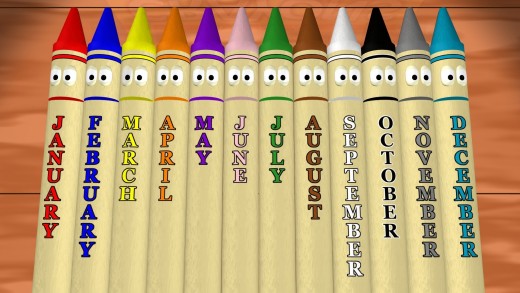 Calendar Crayons Teach Months of the Year