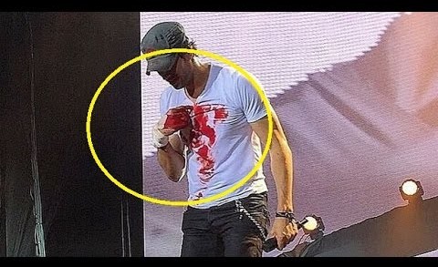 Enrique Iglesias se corta los dedos al manipular un drone en concierto (MIRA EL VIDEO COMPLETO)