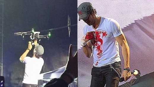 Enrique Iglesias se cortó los dedos con un drone – Enrique Iglesias Chops his fingers with a Drone