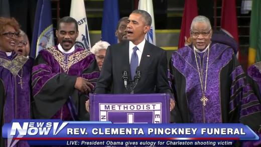 FNN: President Obama Sings “Amazing Grace” at Rev. Pinckney Funeral