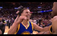 Golden State Warriors Celebrate NBA Finals Championship during Final Seconds
