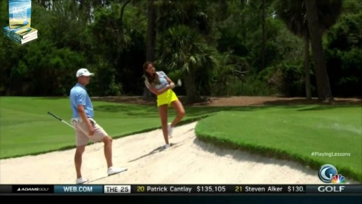 Holly Sonders Golf Bunker Shot from Plugged Lie