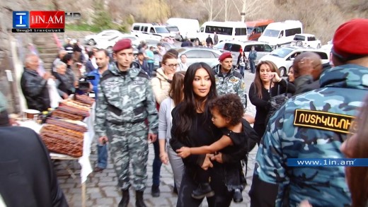 Kim Kardashian and her family visited Geghard monastery. Armenia, April 9, 2015