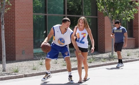 Klay Thompson Plays Basketball with Strangers