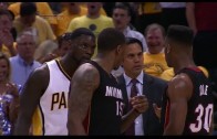 Lance Stephenson in the Heat Huddle – Game 5 ECF