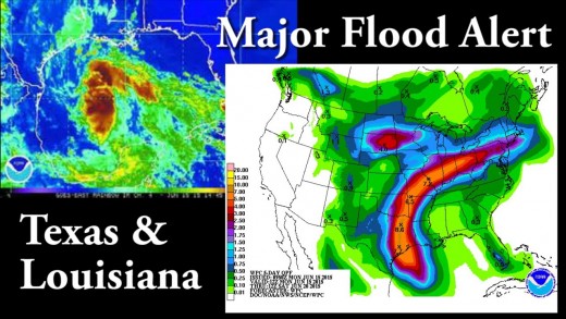 Major Flood Alert for TEXAS & LOUISIANA – Mega Moisture storm rolling in.