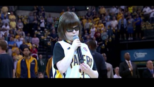 Marlana VanHoose Sings National Anthem at Pacers Game
