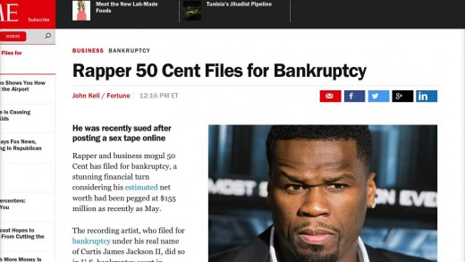 50 Cent Files BANKRUPTCY!