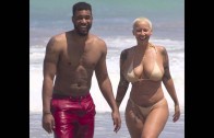 Amber Rose TOPLESS On Beach 2015