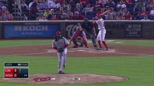 CIN@WSH: Cueto does the shimmy as he delivers a pitch