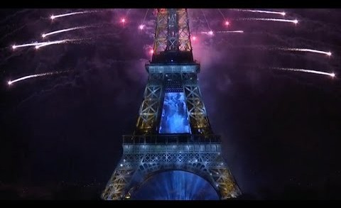Fireworks light up Eiffel Tower for Bastille Day