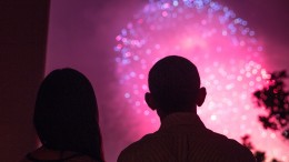 Fireworks on the National Mall from the White House