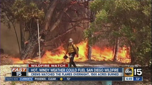 Hot, windy weather could fuel San Diego fire