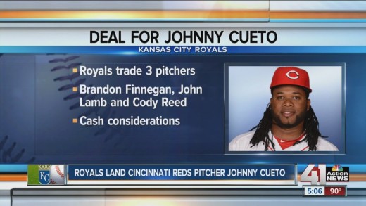 Kansas City Royals trade for Cincinnati Reds ace pitcher Johnny Cueto