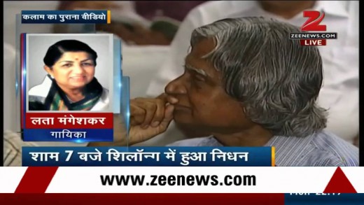 Lata Mangeshkar mourns former President APJ Abdul Kalam’s death