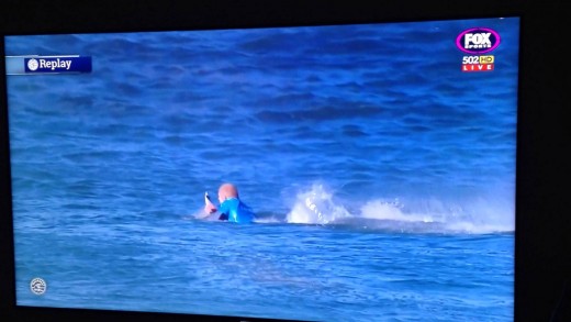 MICK FANNING ALMOST GETS TAKEN BY A SHARK AT JBAY!!