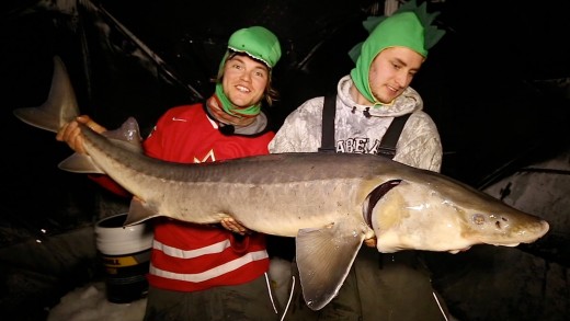 Sturgeon Ice Fishing Slugfest – Uncut Angling – February 6, 2015