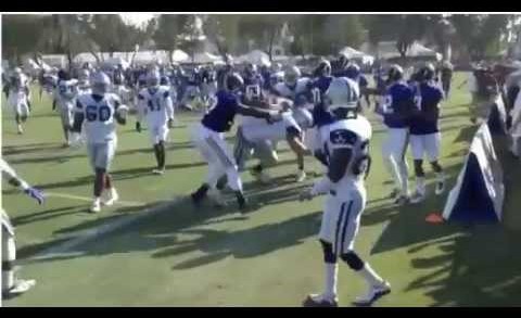 Cowboys Rams fight VIDEO Dez Bryant Punched in face Dallas Cowboys St Louis Rams fight at Practice