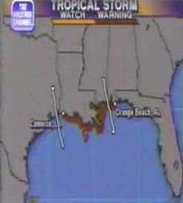 TWC Tropical Storm Danny coverage 1997