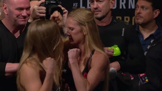 You have to see Ronda Rousey’s physical staredown with Holly Holm