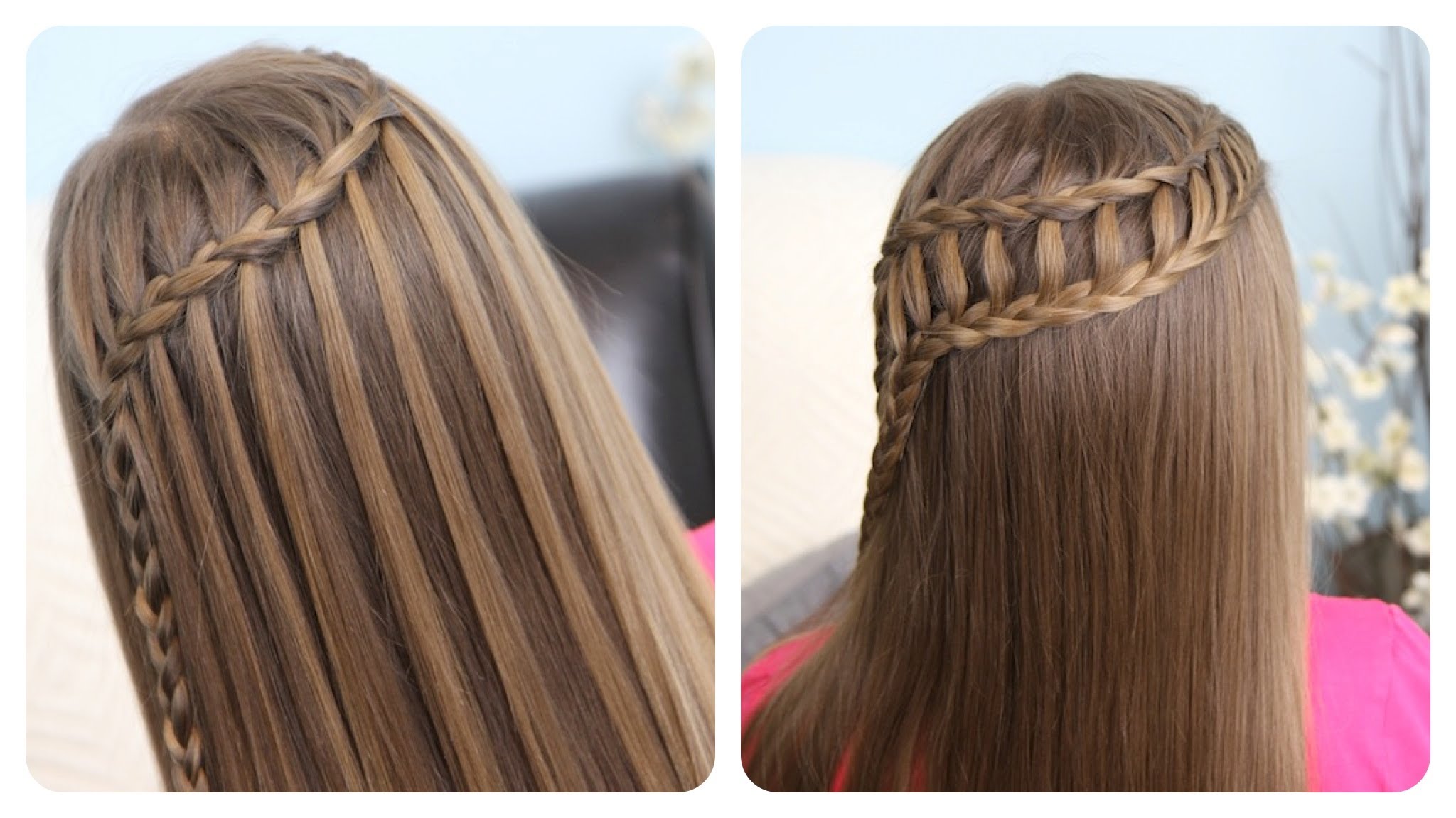 Feather Waterfall & Ladder Braid Combo | Cute 2-in-1 Hairstyles