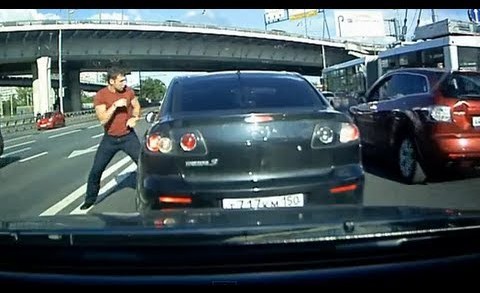 road rage attack on dash camera