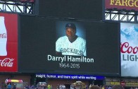 ARI@COL: Rockies honor former player Darryl Hamilton