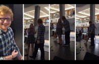 Ed Sheeran surprising teenage fan on stage in the Mall