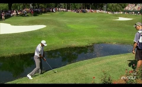 Tiger Woods up-down & The Worst Shot in his Career at The Players Championship Rd 1