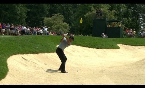 Tiger Woodsâ excellent sand save on No. 8 at the Memorial