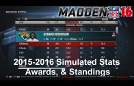Madden NFL 16 Simulated Season Stats, Standings, & Awards (Xbox One)